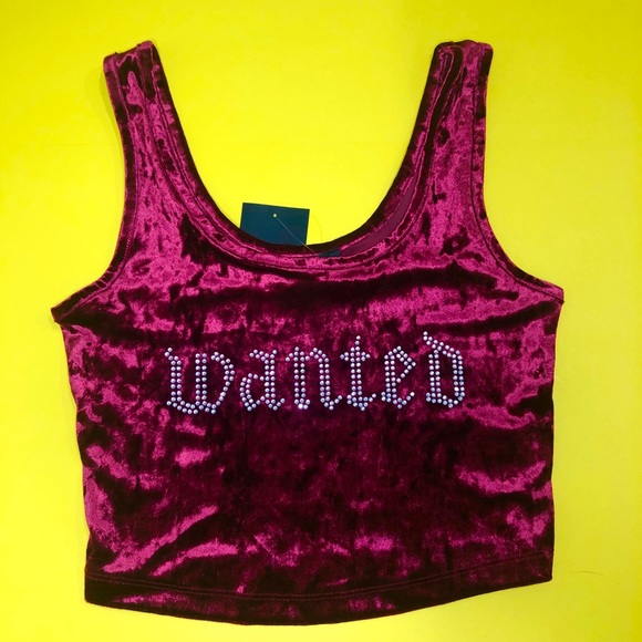 Wanted Velvet Cropped Tank Top - Picture 4 of 6